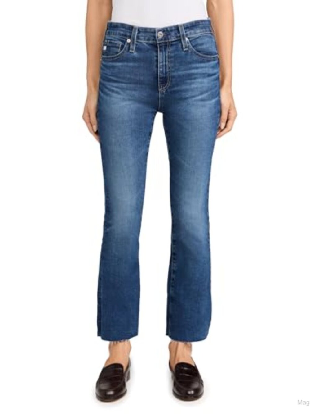 Mid Rise Crop Bootcut Jeans Stretch Denim Cropped Casual